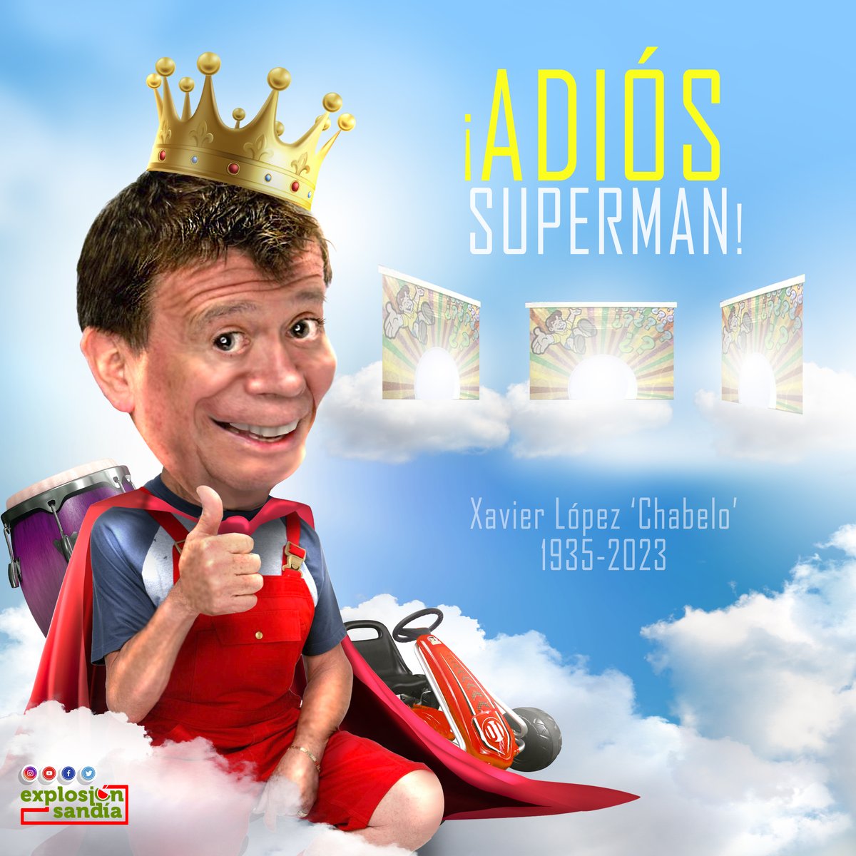 Algún día a todos nos tocará la 'espantosa X'
Gracias por tanto figura, siempre serás eterno Chabelo. 😢