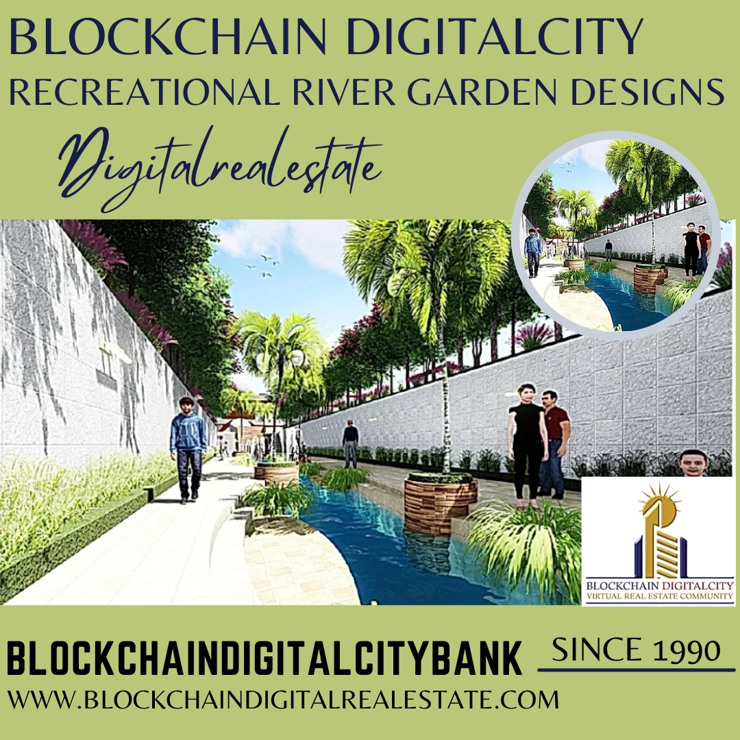 Feng shui is the inspiration behind our 'River Garden Design! Attractive styles, glamour, &amp; luxury are all added to our virtual garden decor collection. So that you &amp; your family can enjoy unique luxury and beauty in virtual life.

👉Details-www.blockchaindigitalcity.com🏘️

#defi #vr