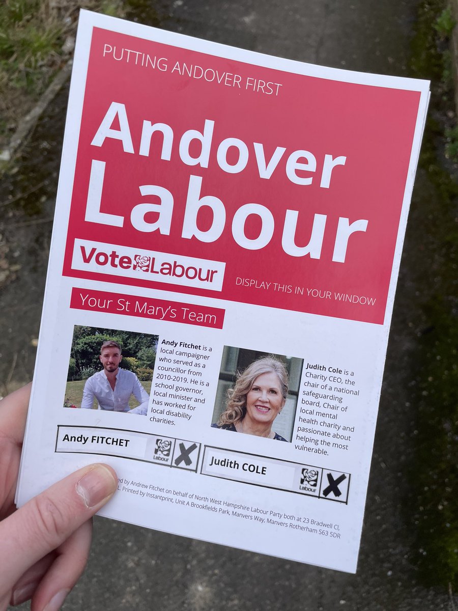 AndyFitchet's tweet photo. Great to be out and about around St Mary’s with @JudithECole and some brilliant @NWHantsLabour supporters. https://t.co/dqEIXmwupy