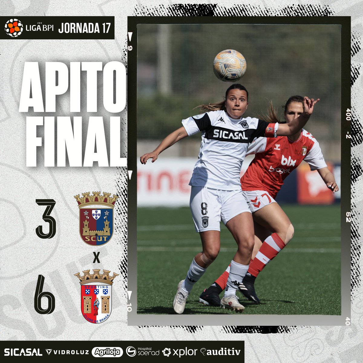 scu_torreense's tweet photo. ⏹ Termina o jogo em A dos Cunhados com vitória para a equipa visitante. Faltam 5 finais!
⚽ Jassie Vasconcelos 22´, 41’
⚽ Lara Pintassilgo 74’
#ALinhaIntransponível #LigaBPI #AdmiraTe #IncluiTe #OrgulhaTe https://t.co/wqJoGHIlFc