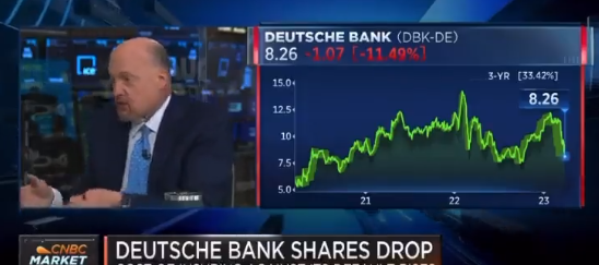 BoncomptePere's tweet photo. Jim Cramer dice: Que Deutsche Bank  es muy rentable y está funcionando bien.....😂😂
#DeutscheBank #CreditSuisse  #JimCramer #Daytrader #StockMarket #fundedprogram https://t.co/Y9t1QZuNmq