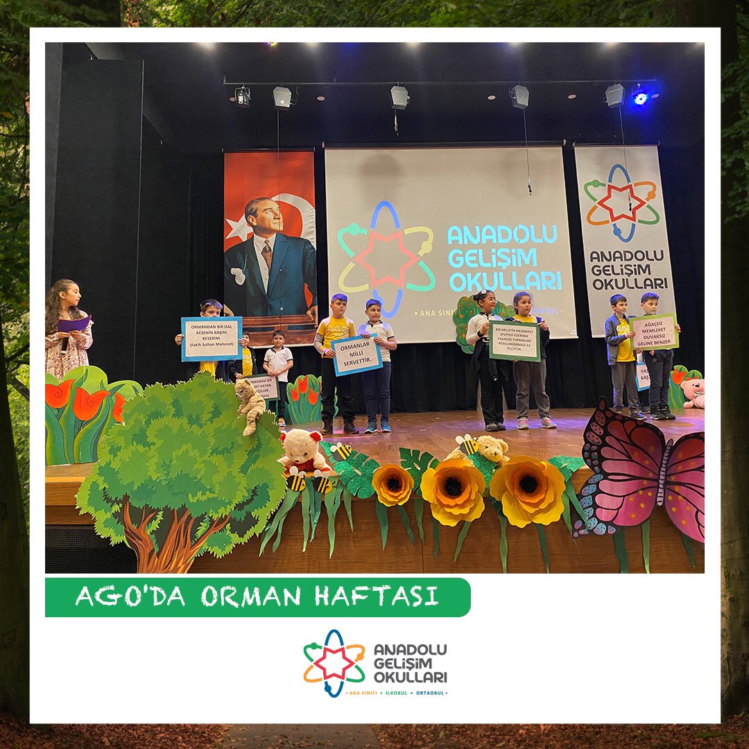 agocomtr's tweet photo. AGO'DA ORMAN HAFTASI 

Anadolu Gelişim Okulları olarak "Ormanlarımız, geleceğe bırakacağımız en önemli mirasımız." bilinciyle, #OrmanHaftası için tören düzenledik. Bilgiyle, mutlulukla ve umutla kutladık. 

#AnadoluGelişimOkulları #Bilgi #Mutluluk #UMUT https://t.co/sme4PD6yp7