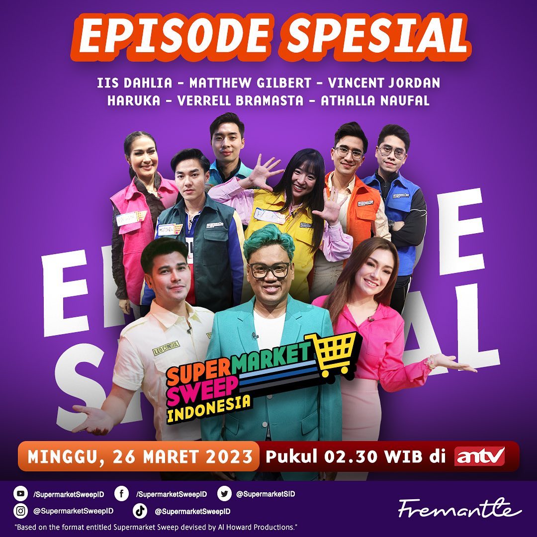 Sahur kali ini spesial!!!
.
Di @supermarketsweepid gak hanya ada <a href="/consulleo/">LeoNardo J.consul </a> &amp;  @celine_evangelista, tapi ada juga banyak selebrity lainnya!
.
Minggu, 26 Maret 2023 pukul 2.30 WIB (DINI HARI) hanya di <a href="/antv_official/">Official ANTV</a>
.
Set ur alarm guys!!!
.
Sumber: @supermarketsweepid
