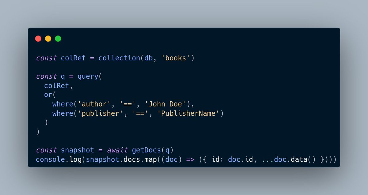 #Firebase Firestore now supports OR queries! Requires Firebase JS SDK v9.18.0 or later :) 
(Android - v24.4.5 stackoverflow.com/a/75843328/131…)