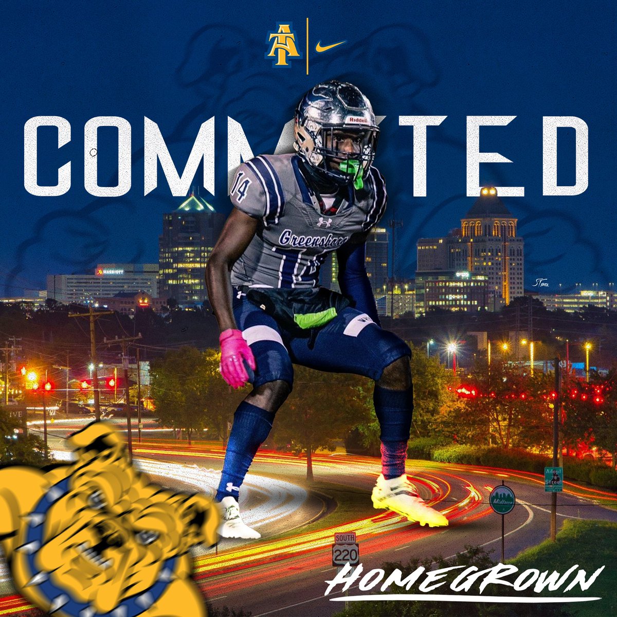 n1ckcaldwell's tweet photo. Blessed to say I am committed to @NCATFootball💙💛 @CoachVBrown59 @almondo_curry  @coachkeithhenry @SC_DBGROUP @CarolinaStarsFB @grimsleyfb  @BlueDeathValley  @CoachKTinsley  @CaldwellTr3  @DrJhodge1906 #AGGIEPRIDE #Legacy https://t.co/yjUEHJZvHF