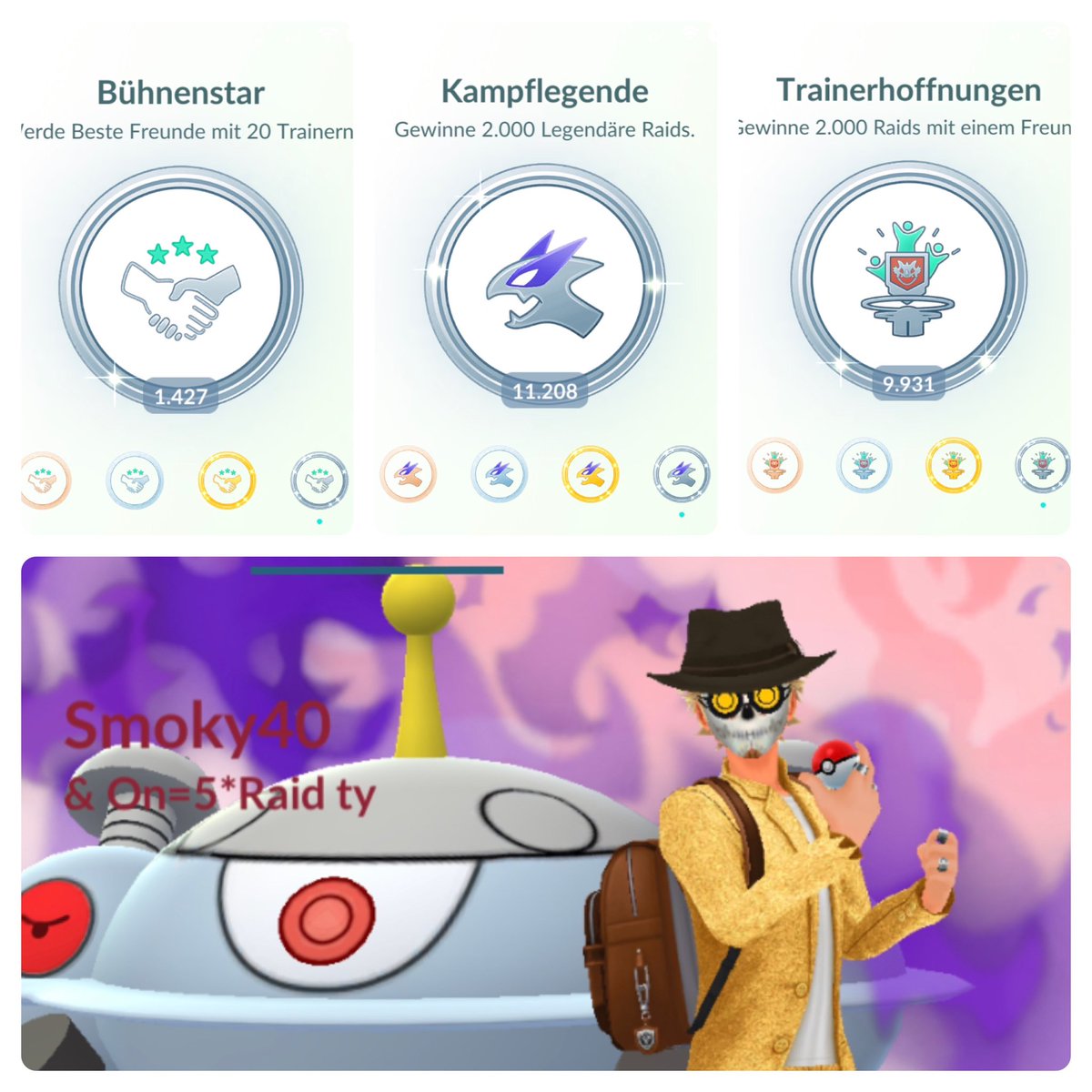 Hii!!, Friends.

am looking for new friends!!!🫶🏻

wanted:
- friends for some raids
- active gifts opens
- maybe a good daily trade partner

schreib mir 🤝🏻🇩🇪

9309 3445 2112

#PokemonGO #PokemonGOfriend #PokemonGOfriendscode #PokemonGOCode