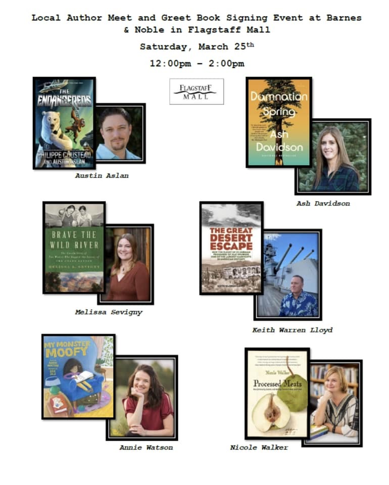 Laustinspace's tweet photo. Reminder! Bunch of fab local authors peddling their wares at B&amp;N at the Flagstaff mall TODAY starting at NOON. Ushering in this year’s Northern Arizona Book Festival with a bang! https://t.co/6Fh08lL6Ep