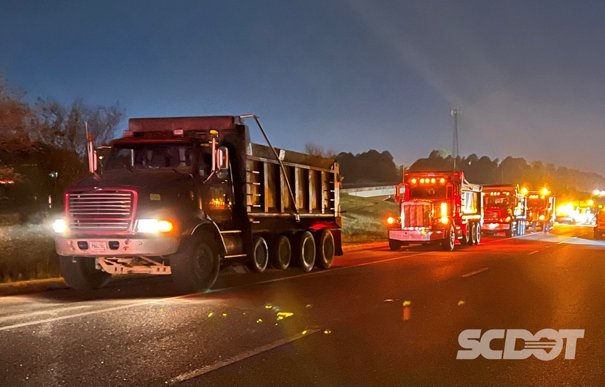 SCDOTPress's tweet photo. Driving near I-77 in Columbia? Check https://t.co/YSS9epNa4E for traffic info. Closure of I-77 NB from MM 0 to MM 5 may cause delays. Plan your detour route in advance and drive safely! Crews got started last night on I-77 bridge rehab, working round the clock through April 2. https://t.co/kkU71hAebM