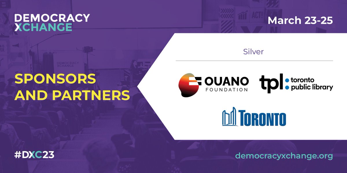 dxcsummit's tweet photo. Thank you to our sponsors &amp; partners for making #DXC23 possible. It wouldn't be possible without Co-Presenting sponsor Power Corporation of Canada, Gold @Phil_journal, Silver Ouano Foundation @torontolibrary @cityoftoronto, Bronze @arc_trn @electionson @senecacollege https://t.co/Y5k8aSueIe