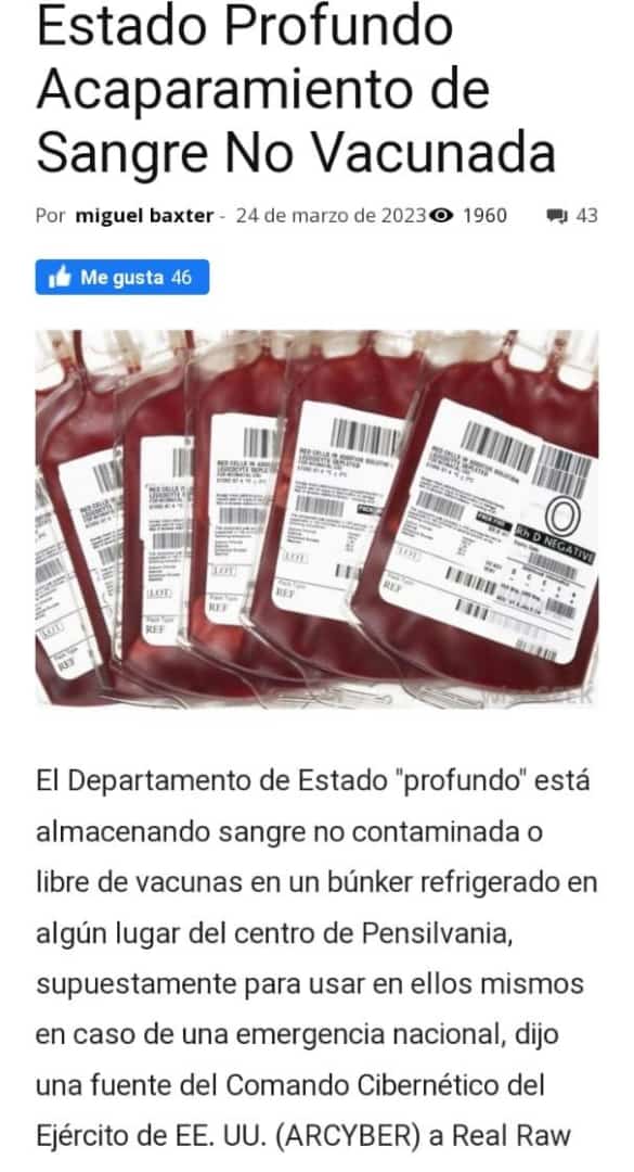 GIOVITH's tweet photo. Cuando la gente despierte y sepa que fue intoxicada, la sangre de los NO VACUNADOS, será a precio de oro en el mundo. Los efectos adversos de la pseudo vacuna sigue en auge. Desintoxícate de ese veneno, aún estás a tiempo.
secretaria@conuvive.org
batallon.rescatistas@conuvive.org https://t.co/pmwVu5qu1e