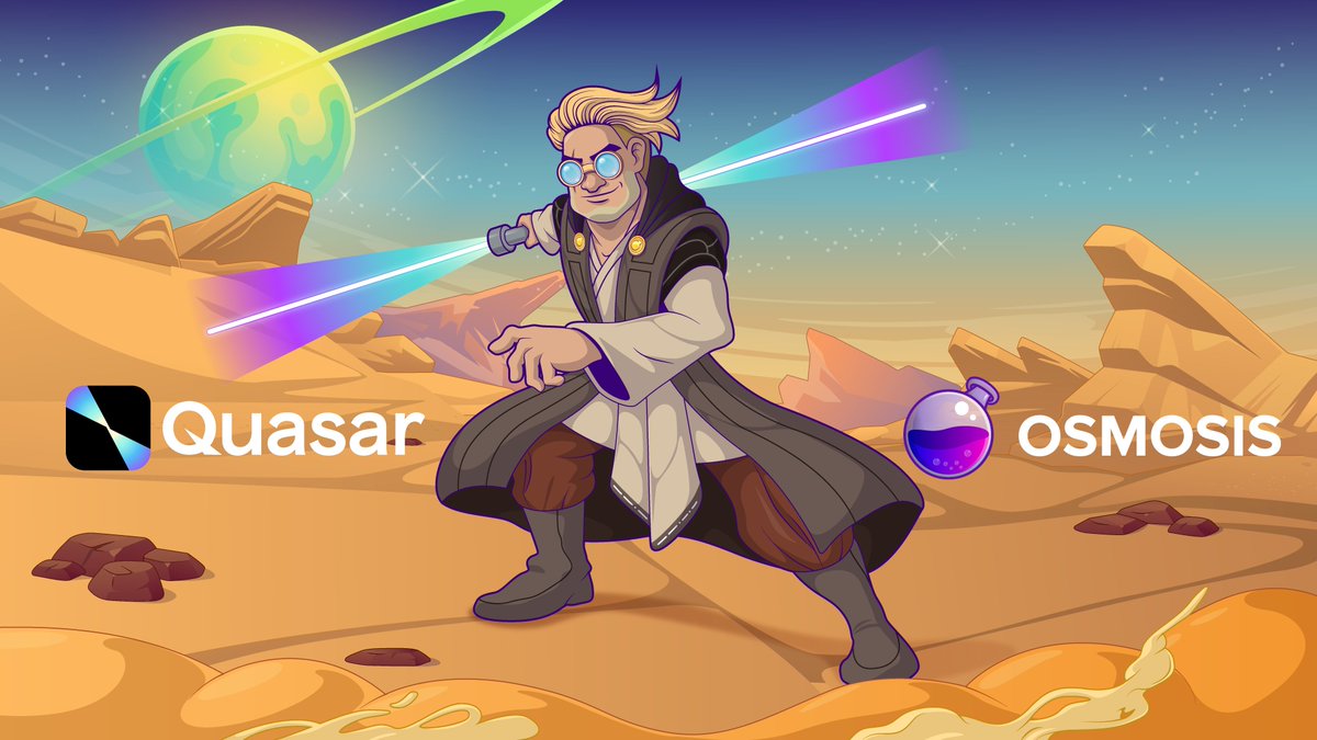 osmosis's tweet photo. The Interchain DEX meets Interchain Asset management.

Join us in welcoming the incredible @QuasarFi to the Osmosis Ecosystem! https://t.co/BQ7DLCsz6D