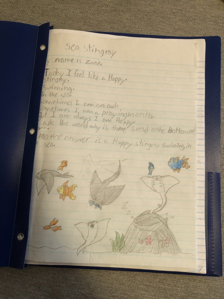 Joseph_Fasano_'s tweet photo. My 7-year-old niece asked if she could bring me in for show and tell, so I visited her class and taught the students about writing poems.

Today I got this anthology of poems. https://t.co/ldxPle3HTl