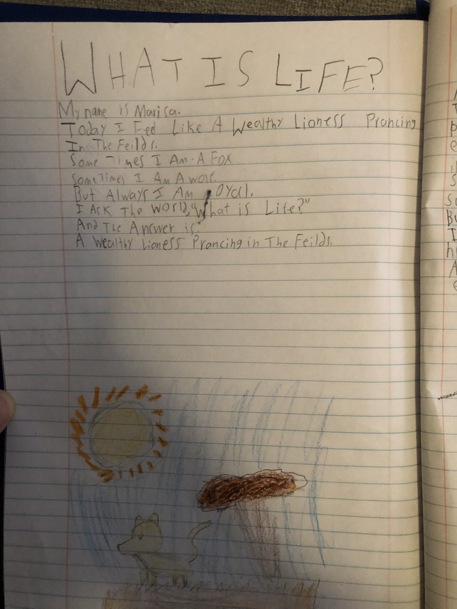 Joseph_Fasano_'s tweet photo. My 7-year-old niece asked if she could bring me in for show and tell, so I visited her class and taught the students about writing poems.

Today I got this anthology of poems. https://t.co/ldxPle3HTl