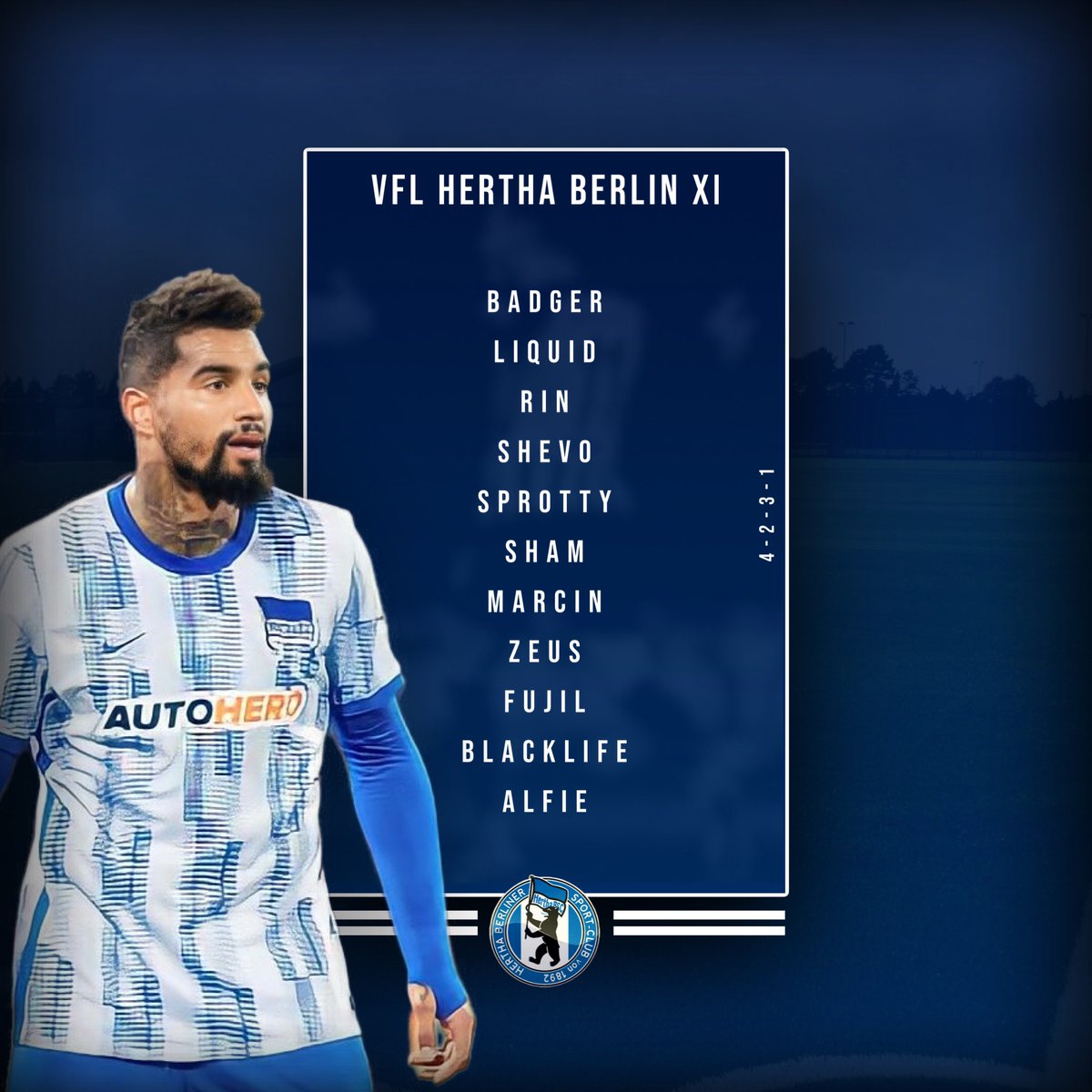 Onto the second night off the VFL season. Here are our fixtures and line up for tonight's game. Two draws to start with so could really do with picking up some points!

(A) 20:00pm - VFL Stuttgart

(H) 20:45pm - VFL Schalke 04

<a href="/TheVFL_/">VFL</a>