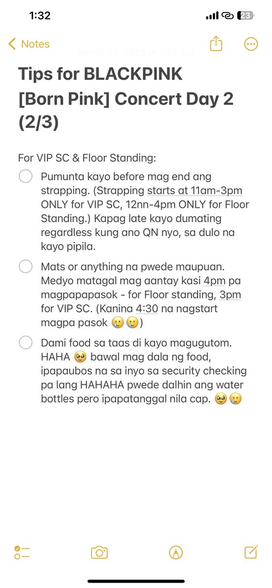 heyitskeltzy's tweet photo. Tips for BLACKPINK [BORN PINK CONCERT] Day 2

Lagay ko na lang screenshot. 👇🏻

#BLACKPINK #KitakitsBLACKPINK #BORNPINK_WORLDTOUR #BORNPINK #BORNPINKINMANILA_BULACAN @BLACKPINK 
#PhilippineArena #Day1Concert  #Day1 https://t.co/9aTa512vEG