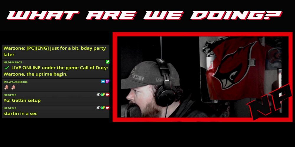nrdpmp's tweet photo. Going live on Twitch! I am playing Call of Duty: Warzone, swing by https://t.co/6f6EJFkSfr and chill! #tatmanarmy #twitch #vaultthewingman https://t.co/PeS6hZ1uKO