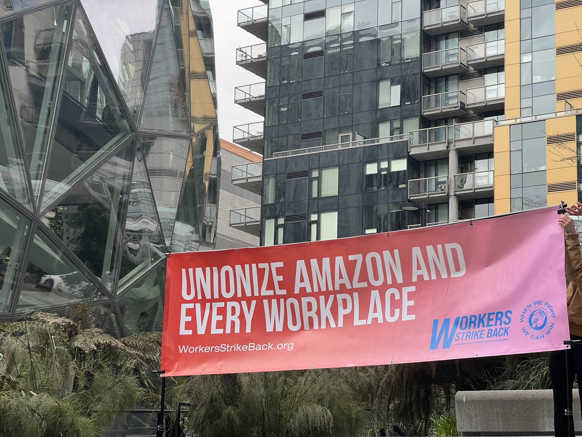 wrkrsstrikeback's tweet photo. Rally at the Amazon Spheres starting at 11AM! We are ready! #unionizeAmazonKCVG @AmazonUnionKCVG https://t.co/NGGiIirp1p