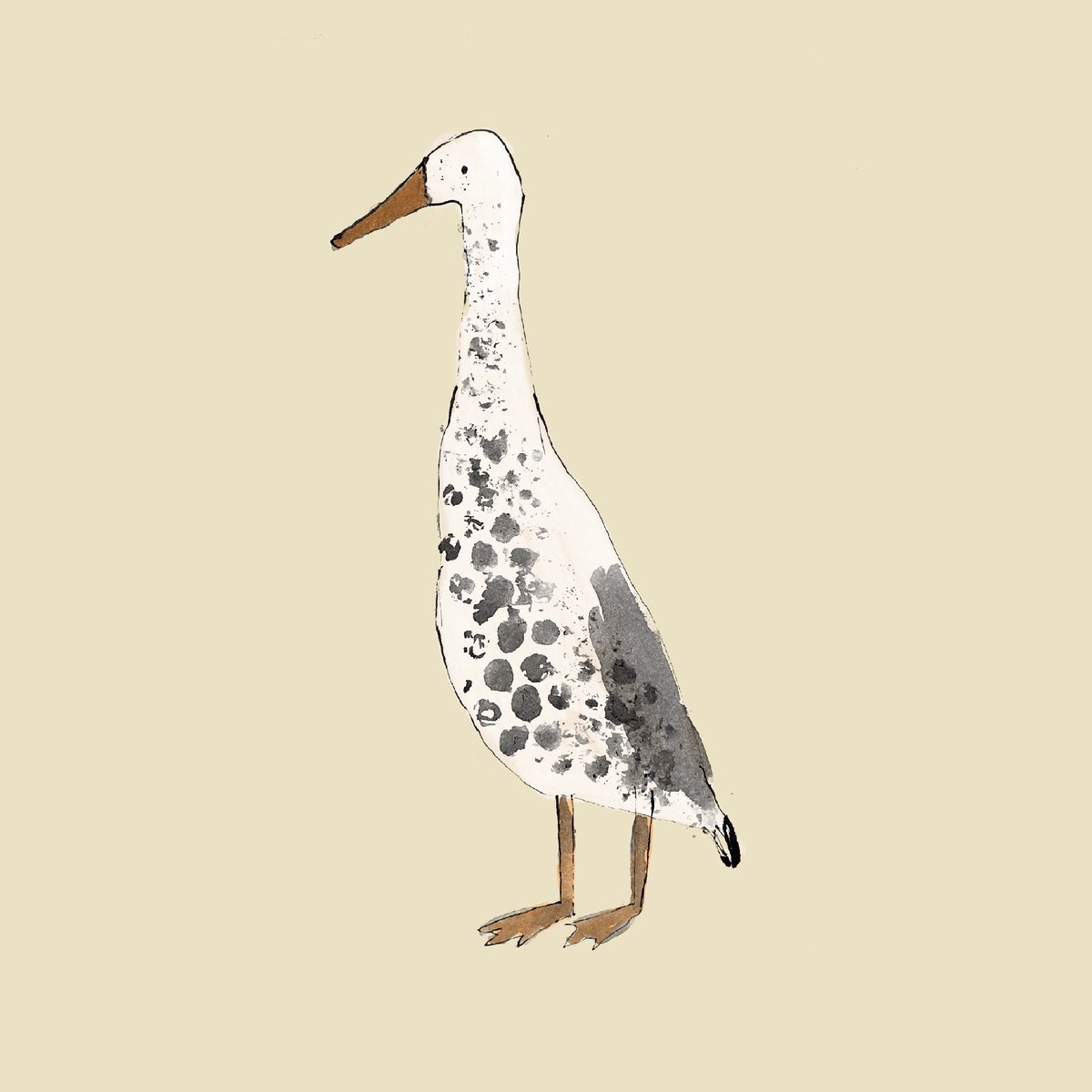 A little runner duck 🦆 started to draw for myself after months of creative block - feeling good :-) created using ink, sticks, bubble wrap and coloured using <a href="/Procreate/">Procreate</a> #illustration #art #draw #sketch