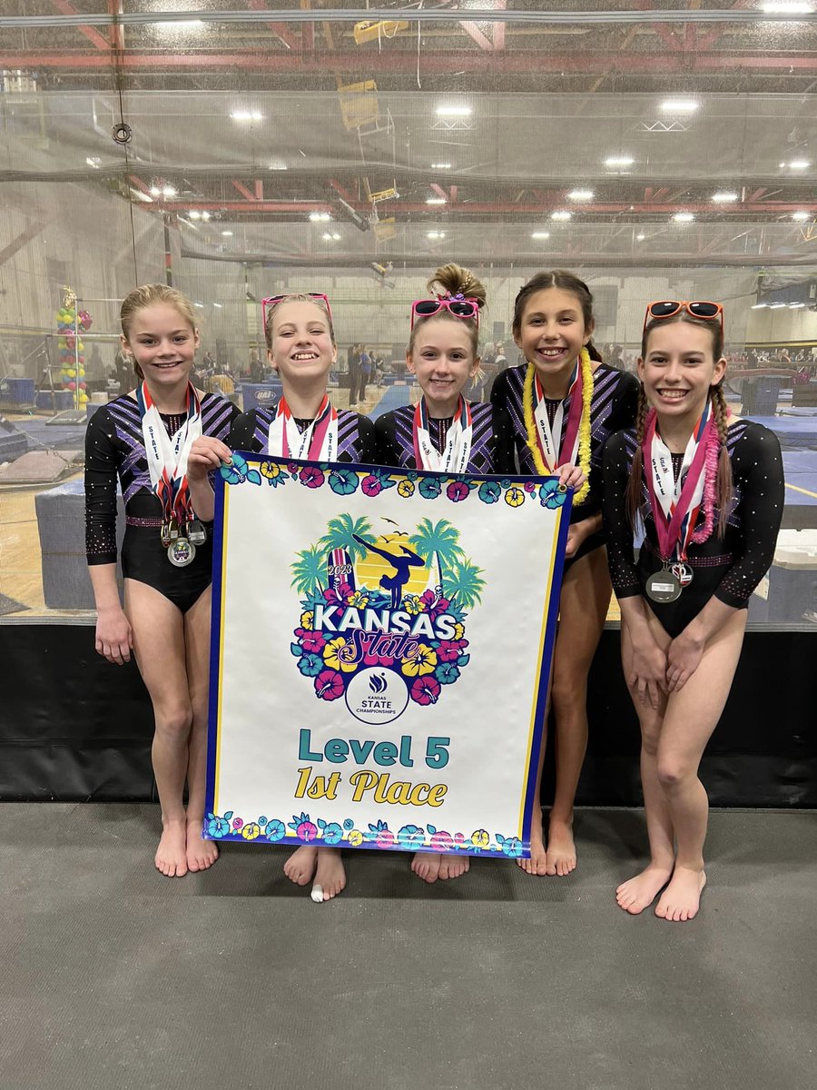 pinngym's tweet photo. Aloha! We had a fantastic first day of competitions at KS State Meet! 
⭐️Level 5 - 1st Place Team
⭐️Level 9 - 1st Place Team
⭐️Xcel Diamond - 1st Place Team
⭐️Xcel Platinum - 2nd Place Team
⭐️Level 8 - 2nd Place Team
⭐️Level 10 - 2nd Place Team
#PinnGymLife #CompetitiveGymnastics https://t.co/nbB325d9lL