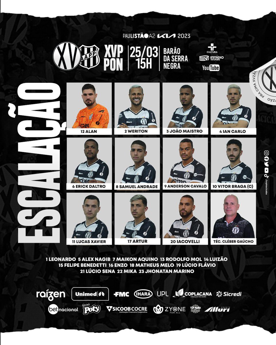 xvpiracicaba's tweet photo. Nhô Quim que inicia a luta pelo acesso diante da Ponte, no Barão da Serra Negra! #PraCimaXVZÃO ⚪️⚫️
#XVdePiracicaba #Raízen #Unimed #FMC #UPL #Ihara #Coplacana #Sicredi #Betnacional #Poty #Zyone #TopMania #Alluri https://t.co/KzqBeByUNa
