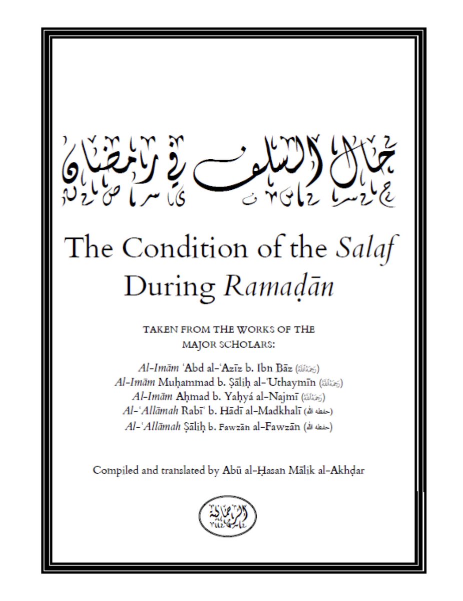 IbnAkhdar's tweet photo. Ebook: The Condition of the Salaf During Ramadan https://t.co/Q4LCWm7yDa https://t.co/YNxMkpv5gF