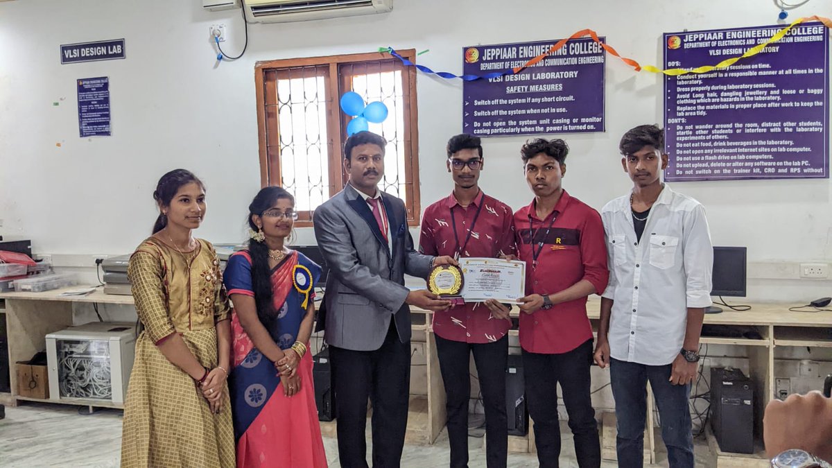 NecScience's tweet photo. Congrats, Divine Ebin Raj.M. & Anish Narendra Metha for topping the Circuitix competition at ELECTROBLITZ-23, a National Level Technical Symposium hosted by Jeppiaar Engineering College.
#ChooseEngineeringChooseNEC
#NIRFRanking
#engineering_at_NEC
#EngineeringPlacements https://t.co/HAm2vMLCVy