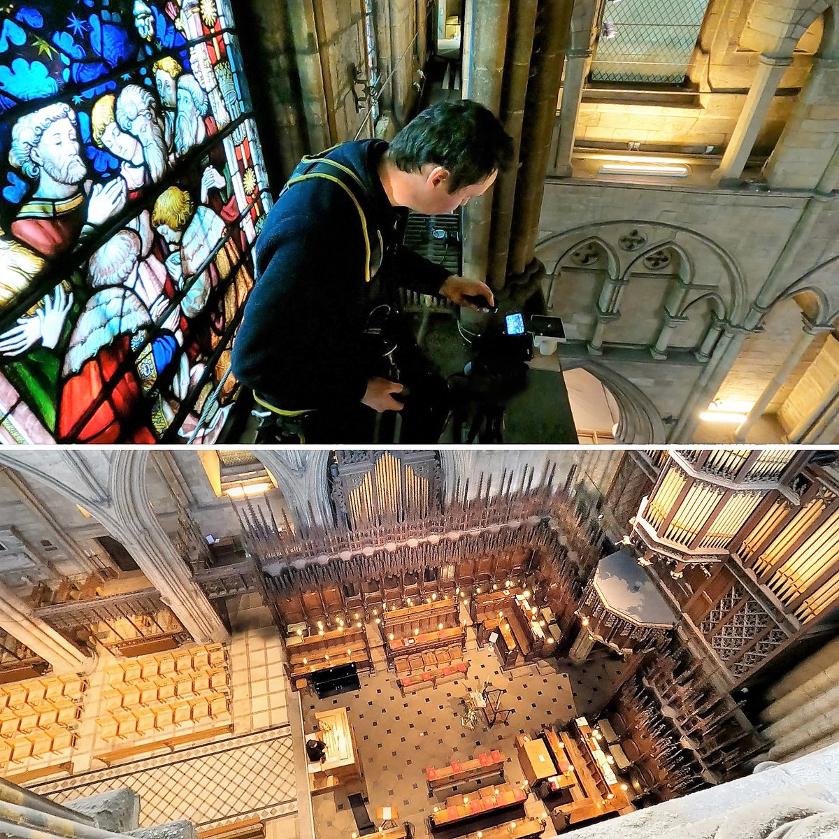 Scott Brothers Duo (@scottbrosduo) on Twitter photo Proof that Tom has no fear of heights! We would never use a drone inside precious buildings so Tom is happy to climb (whilst safely attached to the building with a harness) to get the best shots for you - here he is high up in <a href="/riponcathedral/">Ripon Cathedral</a> - Online concert coming very soon!!! Proof that Tom has no fear of heights! We would never use a drone inside precious buildings so Tom is happy to climb (whilst safely attached to the building with a harness) to get the best shots for you - here he is high up in <a href="/riponcathedral/">Ripon Cathedral</a> - Online concert coming very soon!!!