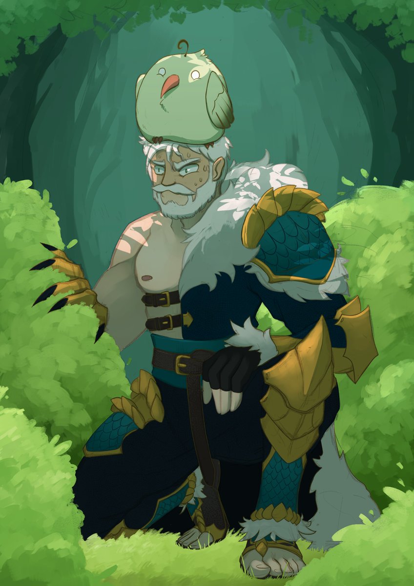 Atoupik1's tweet photo. Even the strongest warrior will fear the mighty seagull. Erik is clearly not immune.

Thanks to @CaptainODonnell for his commission. 

#commisionsopen #dnd5e #ArtistOnTwitter #DnDcharacter https://t.co/YQpuhcmHj0