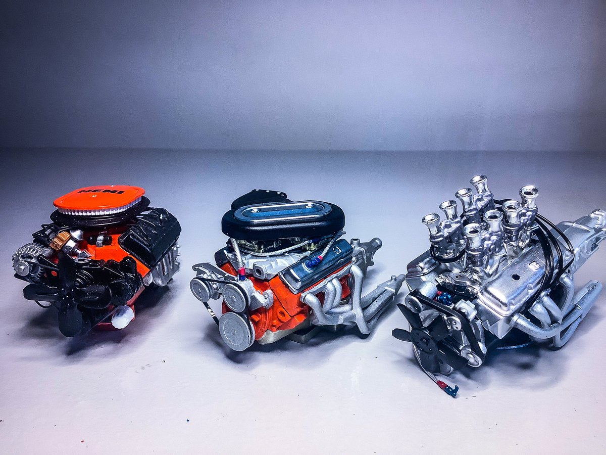 OlitzschG's tweet photo. 3 „crate engines“ - almost ready to swap 🧡🤍🖤
🚧 118Scale #BelAir Overhaul 🚧
#Scalecars #Custom Tri5 🇺🇸 https://t.co/9UquVkUZkg