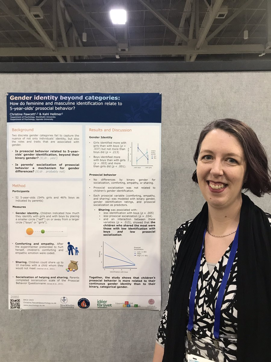 Uppsala_BabyLab's tweet photo. Our colleague @DrCFawcett is now sharing her recent work “Gender Identity Beyond Categories: How do Feminine and Masculine Identification Relate to 5-year-olds’ Prosocial Behavior?” Please come and check it out. #SRCD2023 😄 https://t.co/NwvUFP0yQ0