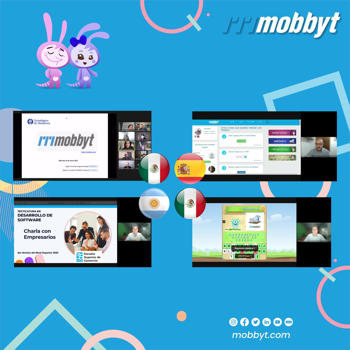 MobbytPlatform's tweet photo. #CasoDeEstudio #CharlaIngresantes #Talleres
#México #España #Argentina

@MobbytPlatform presente en diferentes instancias #internacionales.

¡Agradecidos y honrados con estos espacios e invitaciones!

(sigue) https://t.co/vro0ErTdf8