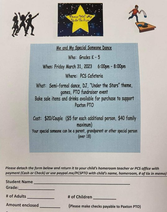 Less than one week away is ”Me and My Special Someone Dance”! Please be sure to get in your forms! 🌟