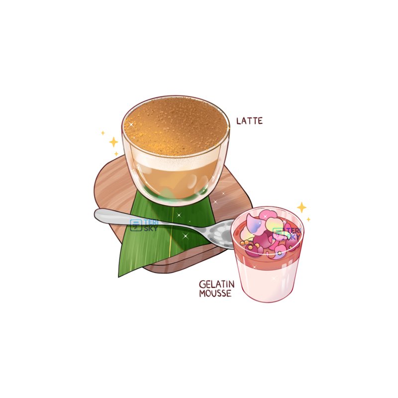 Latte &amp; Gelatin Mousse ☕️🍮🌸