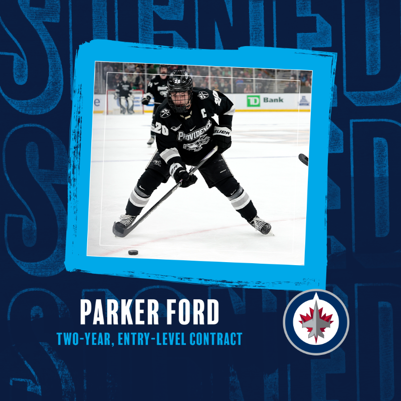 NHLJets's tweet photo. Welcome to Winnipeg, @Parker_Ford8! 🙌 

He will join the @ManitobaMoose for the remainder of the season.