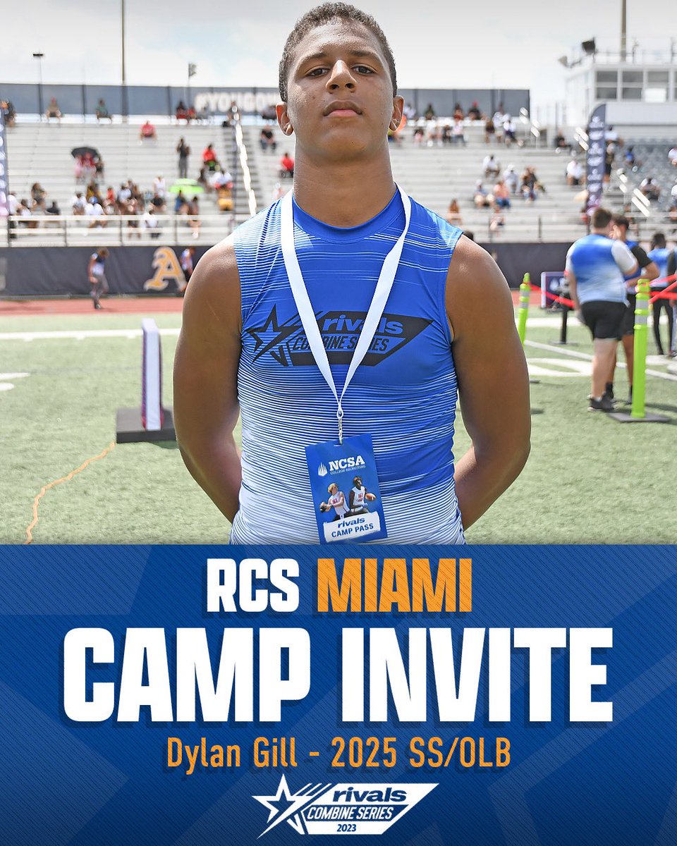 RivalsHS's tweet photo. ✅INVITE STAMPED ✅ 

Name: Dylan Gill
Position: S/OLB
Class: 2025
Height/Weight: 6’4/198
🏫: Miami Killian
Hudl: https://t.co/WR8lgMrHjI

@Dylangill25 | @RivalsCamp | @ncsa | @TeamVKTRY | @RivalsFriedman https://t.co/tLJWnjC2DZ