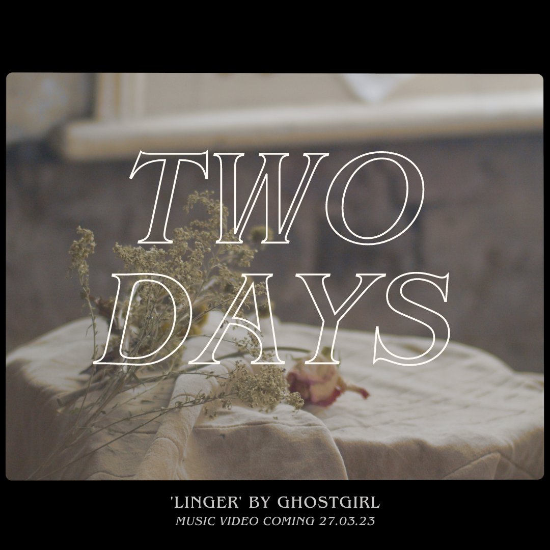 The 'Linger' by Ghostgirl music video is out in 2 days! 
Can't wait to show you what we've made! 

@KayRowanThinks <a href="/ghostgirlmuses/">ghostgirl</a> <a href="/Ulamoroz/">Ula Moroz</a> <a href="/TomTitherington/">Tom Titherington</a> 

#musicvideo #newwork #indiemusic #folkmusic #releasedate #transartist