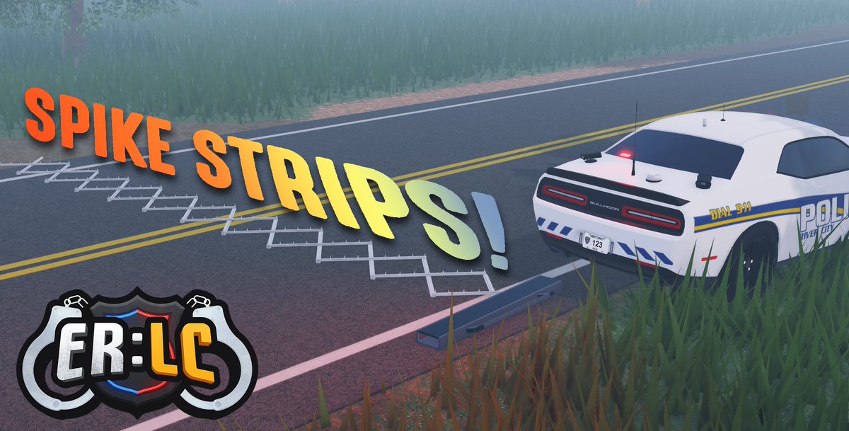 PRC_Roblox's tweet photo. ⛈️ ER:LC UPDATE ☀️ 

- Weather will occasionally swap to rain, thunderstorm, or fog! 
- Police bodycams are now out! Access them from the dispatcher rooms.
- Spray paint tool available for mafias to create graffiti.
- Spike strips have been added to Police and Sheriff teams! 

📰 Update log: https://t.co/YHQZB0NNWA

▶️ Play here: https://t.co/PYNIqifATP