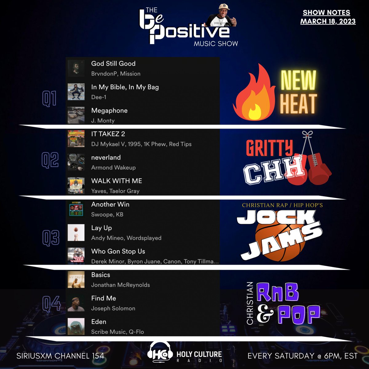dj_b_plus's tweet photo. LAST WEEK WAS CRAZY!
Today @ 6pm EST/5pm CST #SiriusXM Channel 154 &
@HolyCulture Radio ... be there!
#BePositive
#BPMS
#HCR154
(03-18-23) LAST WEEK'S #SHOWnotesBPMS
You can CATCH this show at 6pm, EST on the website https://t.co/esmT2dfl3K https://t.co/7IMgXMTJTj