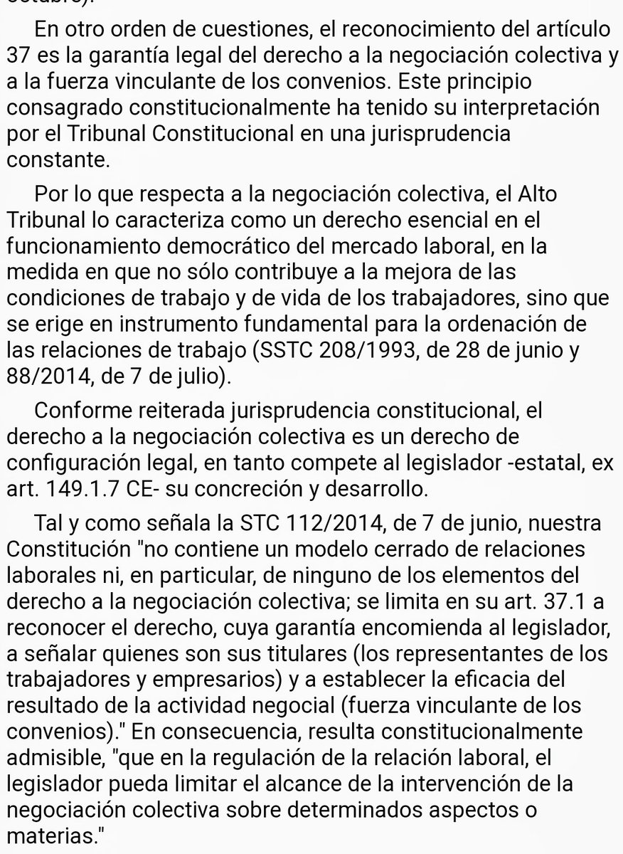 M_Torrijos7's tweet photo. Fuerza vinculante de los convenios. No existe un modelo cerrado de relaciones laborales. Todos los trabajadores tienen derecho a la negociación colectiva. Art.37 Constitución y jurisprudencia.El acuerdo de los LAJs con Ministerio tendrá fuerza vinculante  #HuelgaindefinidaLAJs https://t.co/aKHlpd27Oi