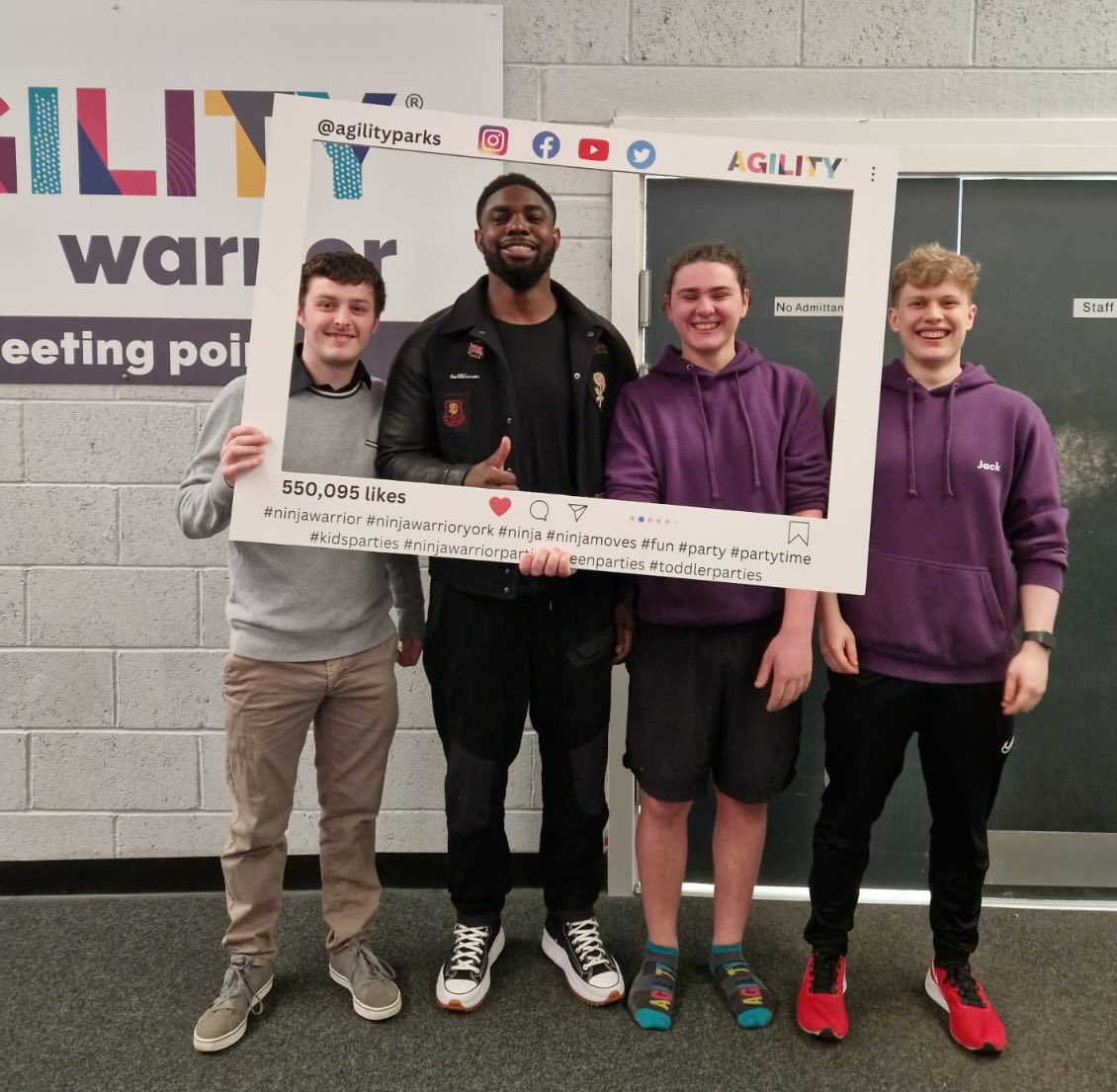 Great to see <a href="/MicahRichards/">Micah Richards</a> busting some ninja moves on our obstacles.
Thanks for coming down, made everyones day! #ninjamoves #partytime