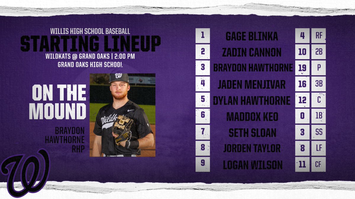 Starting lineup for Game 2 @ Grand Oaks

#4TheDub