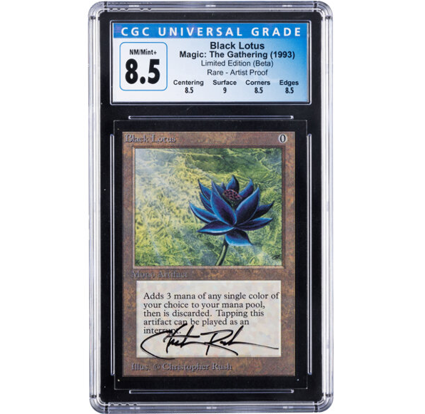 gocollect's tweet photo. Here's a looker😎This #MagicTheGathering Artist Proof #BlackLotus Limited Edition (Beta) (Wizards of the Coast, 1993) signed by #ChristopherRush sold on 3/24 for $615,000 through @HeritageAuction! https://t.co/8lX21PBjmP