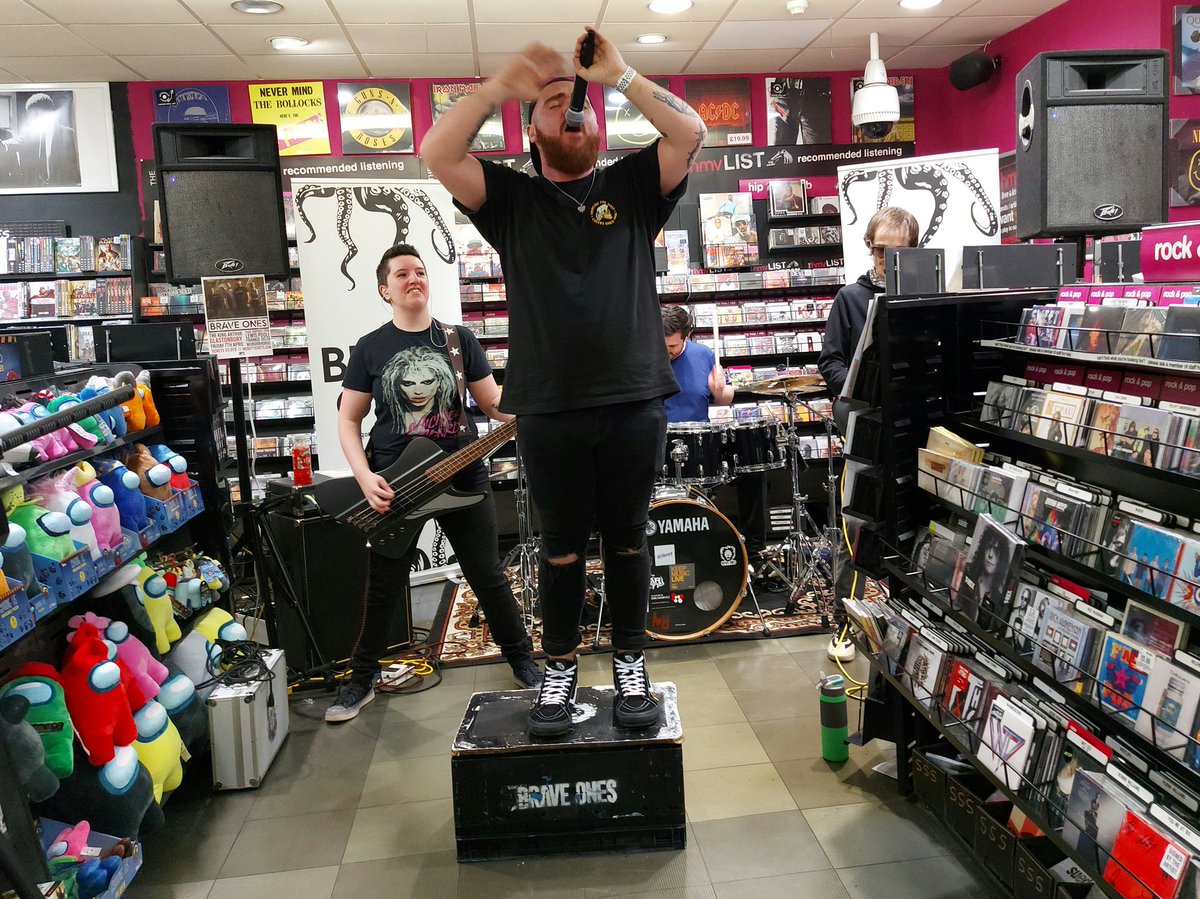 We'd like to thank <a href="/Braveonesband/">Brave Ones</a> for another awesome live performance in store.

Lots of customers discovering this local band for the first time.

Generation Disorder out now on CD and LP.

#hmvliveandlocal #metal #yeovil