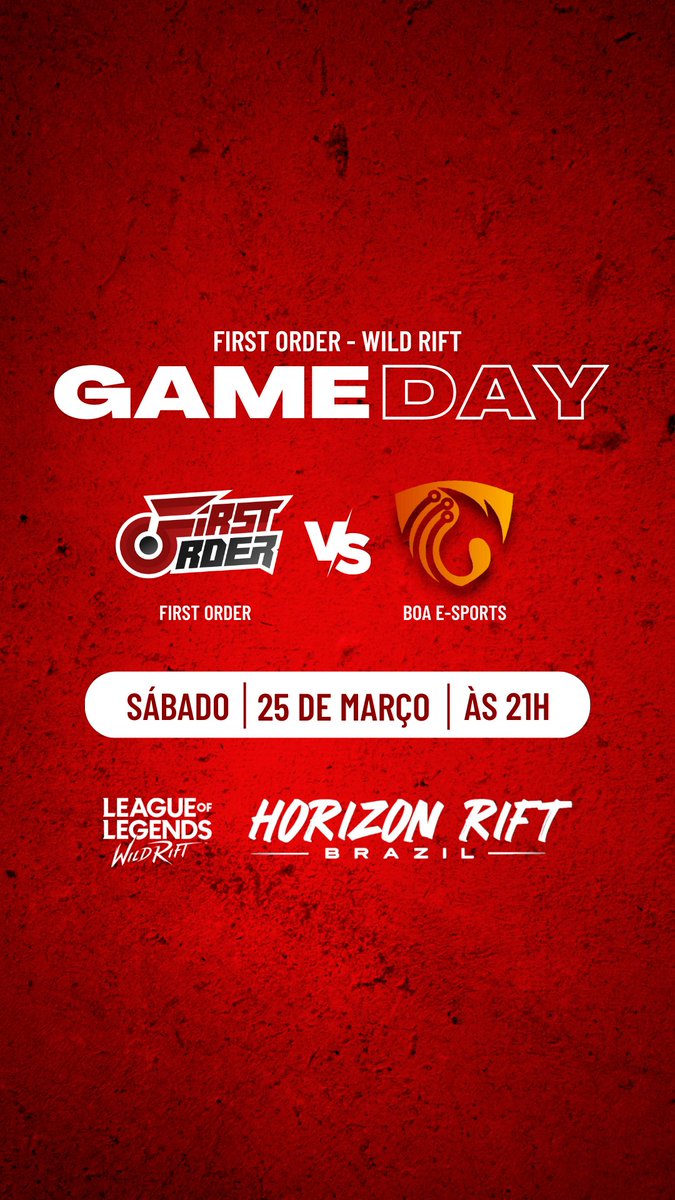firstordergg's tweet photo. Hoje tem jogo da FO no Horizon Rift
Contamos com a sua torcida 🔥

#gofirstorder #wildrift https://t.co/5wVCVDnNDD