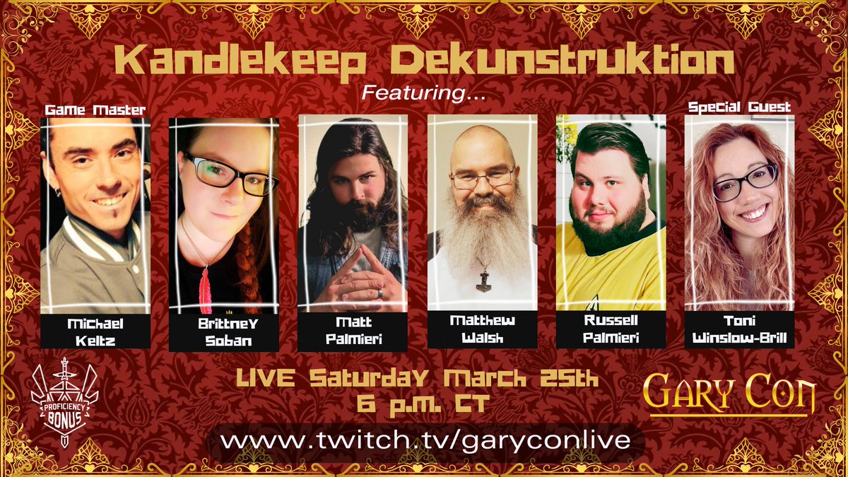 profBONUS's tweet photo. This is TONIGHT friends!  Come and join in the fun! 
https://t.co/kaQWkYcFOx
#live #garycon #garyconxv #twitchtv #dnd5e #dnd #dice #roleplay https://t.co/nh3fUGnON9