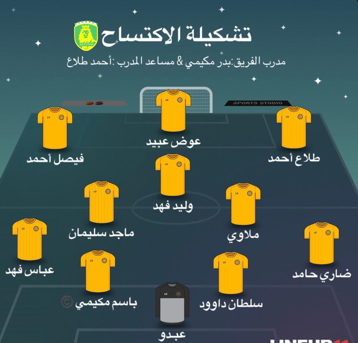AIEKTISAH's tweet photo. تشكيلة الفريق .. 💛💚

 #البطولة_الرمضانية_حفرالباطن https://t.co/qO4IPIdvpC