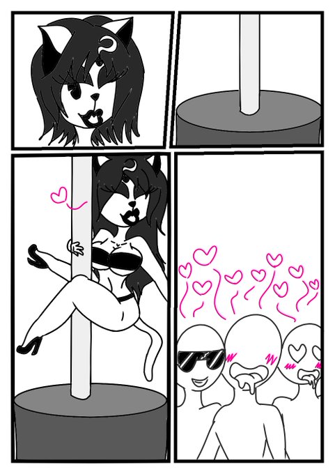 Chococat_4ever's tweet photo. One old medium sexual comic drawing. No, #MonaCating is not officialy a strip club dancer anymore.Though I may or may not draw her as a stripper https://t.co/2LPcQCBCXA