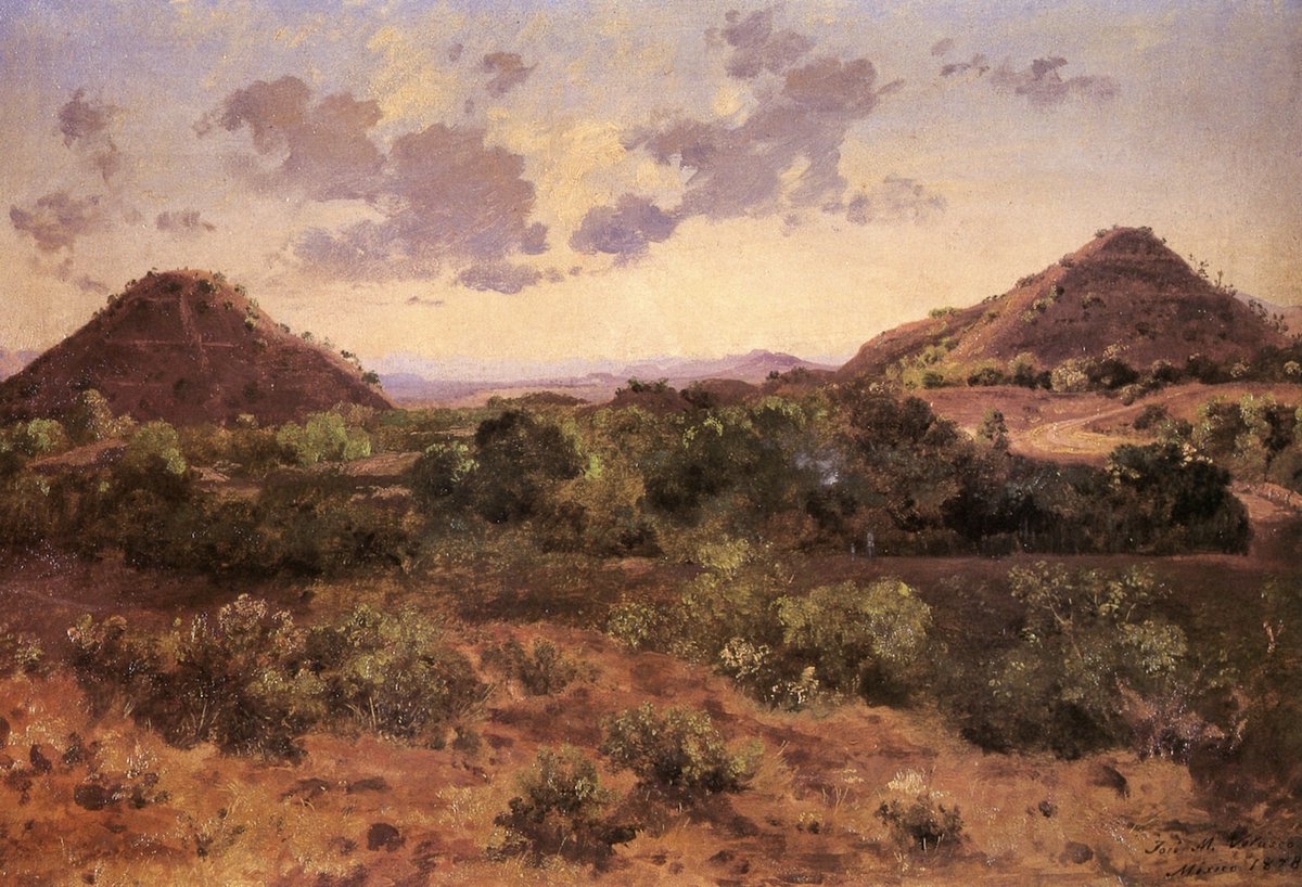 Pirámides del Sol y de la Luna, 1878 #josemariavelasco #velasco wikiart.org/en/jose-maria-…