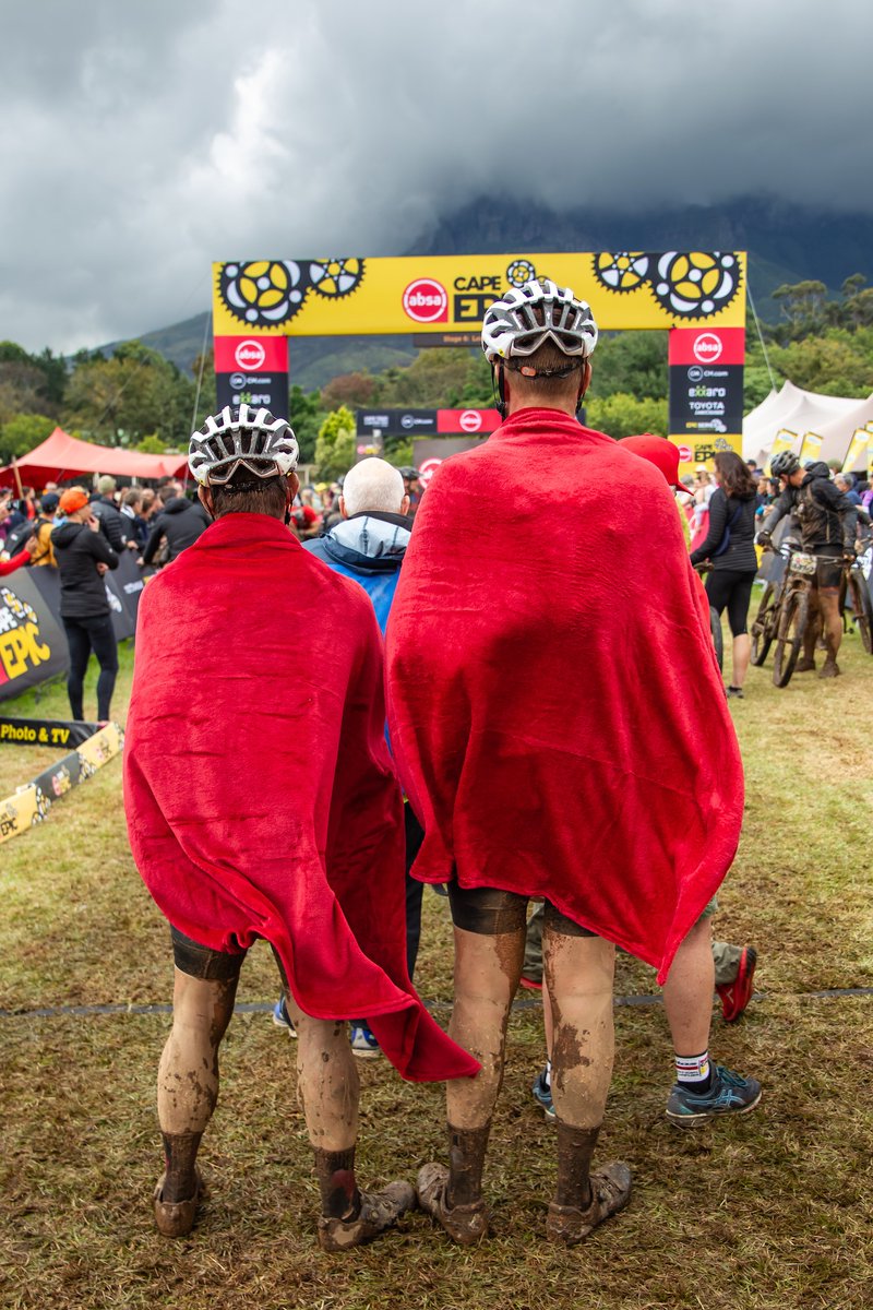 MtbApp's tweet photo. The cut off time was not extended on arguably the toughest day in the history of the Cape Epic. There were tears &amp; anguish, riders fought to keep their boards from being cut from the handlebars. Riders watched draped in blankets as the drama unfolded.

Photo Dom Barnardt https://t.co/EKn6MeIOTm
