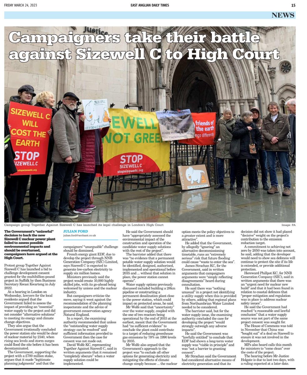 TASC barrister added that there was "no evidence that a permanent potable water supply solution would be identified, designed, authorised, implemented &amp; operational before 2035 and...without that solution in place, the power station cannot operate"
#SayNo2SizewellC <a href="/grantshapps/">Rt Hon Sir Grant Shapps</a>